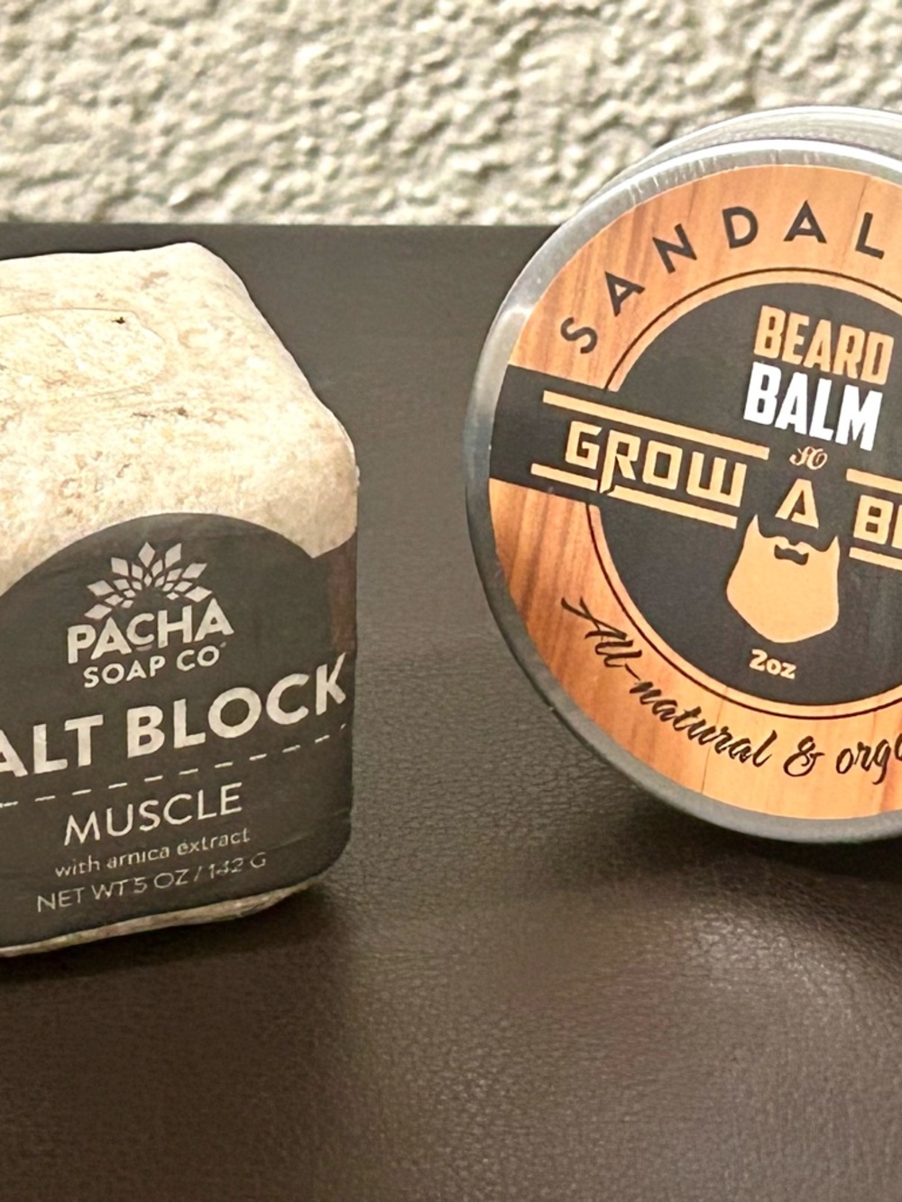 Pacha Soap Co. Salt Block and Sandalwood Beard Balm